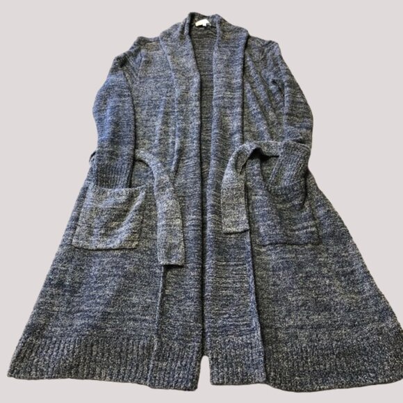 Grace & Lace Blue Soft Knit Fuzzy Robe - Picture 3 of 10